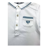 Tartine Et Chocolat Polo Shirt Half Sleeve Solid Color With Contrasting Trim White For Newborns