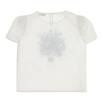 Monnalisa Camicia Mezza Manica Tinta Unita con Stampe per Bambina 719607 PANNA MONNALISA 
