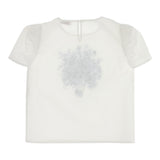 Monnalisa Camicia Mezza Manica Tinta Unita con Stampe per Bambina 719607 PANNA MONNALISA 
