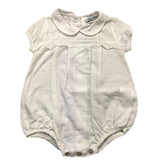 Babidu Solid Color Cream Half Sleeve Romper For Baby Girl