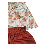 Barcellino Completo 2 Pezzi Camicia-Short per Bambina 121512 BIANCO BARCELLINO 