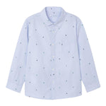 MAYORAL camicia manica lunga tinta unita con stampa Azzurro per Bambino 4110X AZZURRO MAYORAL 
