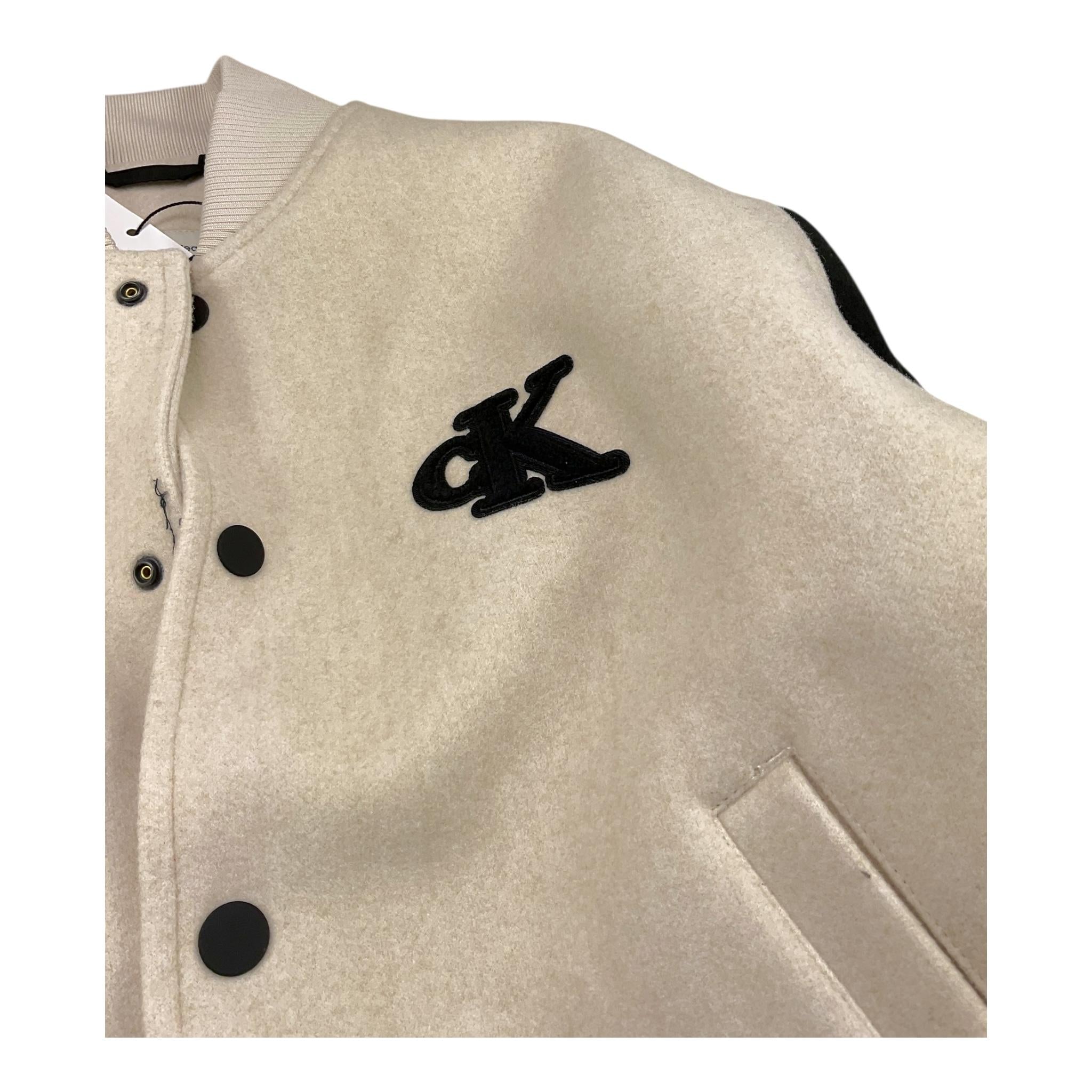 CALVIN KLEIN giubbino modello college bicolore con bottoni Beige/nero per Bambino IBO2294T BEIGE/NERO CALVIN KLEIN 