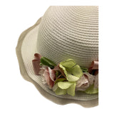 Colori Chiari Cappello In Paglia Tinta Unita con Applicaizoni per Neonata FN9982199 PANNA COLORI CHIARI 