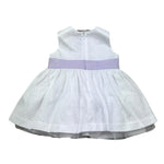 I Delfi Abito Giromanica Tinta Unita con Cintura In Contrasto per Neonata 25P5079 BIANCO I DELFI 