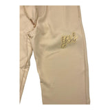 Yes London Solid Color Tracksuit Trousers With Elastic Waist Beige For Boys
