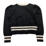 HATE LOVE cardigan tinta unita con righe in contrasto Nero per Bambina OJSW00346 NERO HATE LOVE 