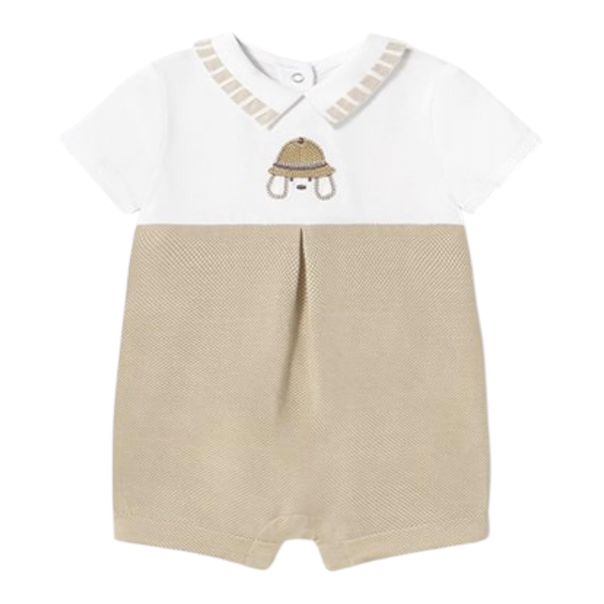 Mayoral Set 2 Pagliaccetti Bicolore per Neonato 1705X BIANCO/BEIGE MAYORAL 
