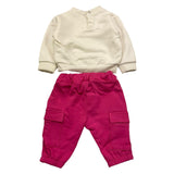 FUN PARIS completo 2 pezzi felpa-pantalone bicolore Bianco/fuxia per Neonata 0062 BIANCO/FUXIA FUN PARIS 
