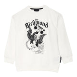 John Richmond Felpa Chiusa Girocollo Tinta Unita con Stampa per Bambino RBP25054FE BIANCO JOHN RICHMOND 