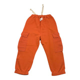 @Madilly Orange Solid Color Tracksuit Pants With Pockets For Boys