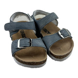 Colors Of California Solid Color Sandals With Contrast Sole Blue For Newborn