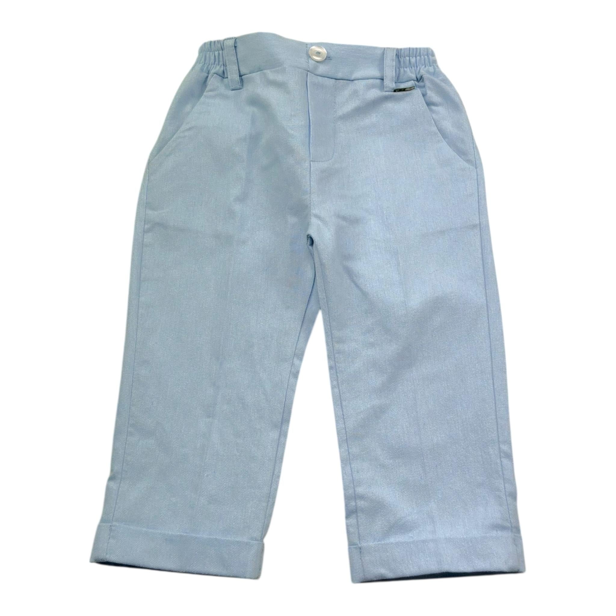 Le Bebe' Pantalone Tinta Unita con Elastico In Vita per Neonato LBB5351 AZZURRO LE BEBE' 