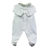 Le Bebe Tutina Manica Lunga Tinta Unita con Colletto per Neonata LBG6229 BIANCO LE BEBE 