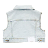 Vicolo Solid Color Denim Vest Light Blue For Girls