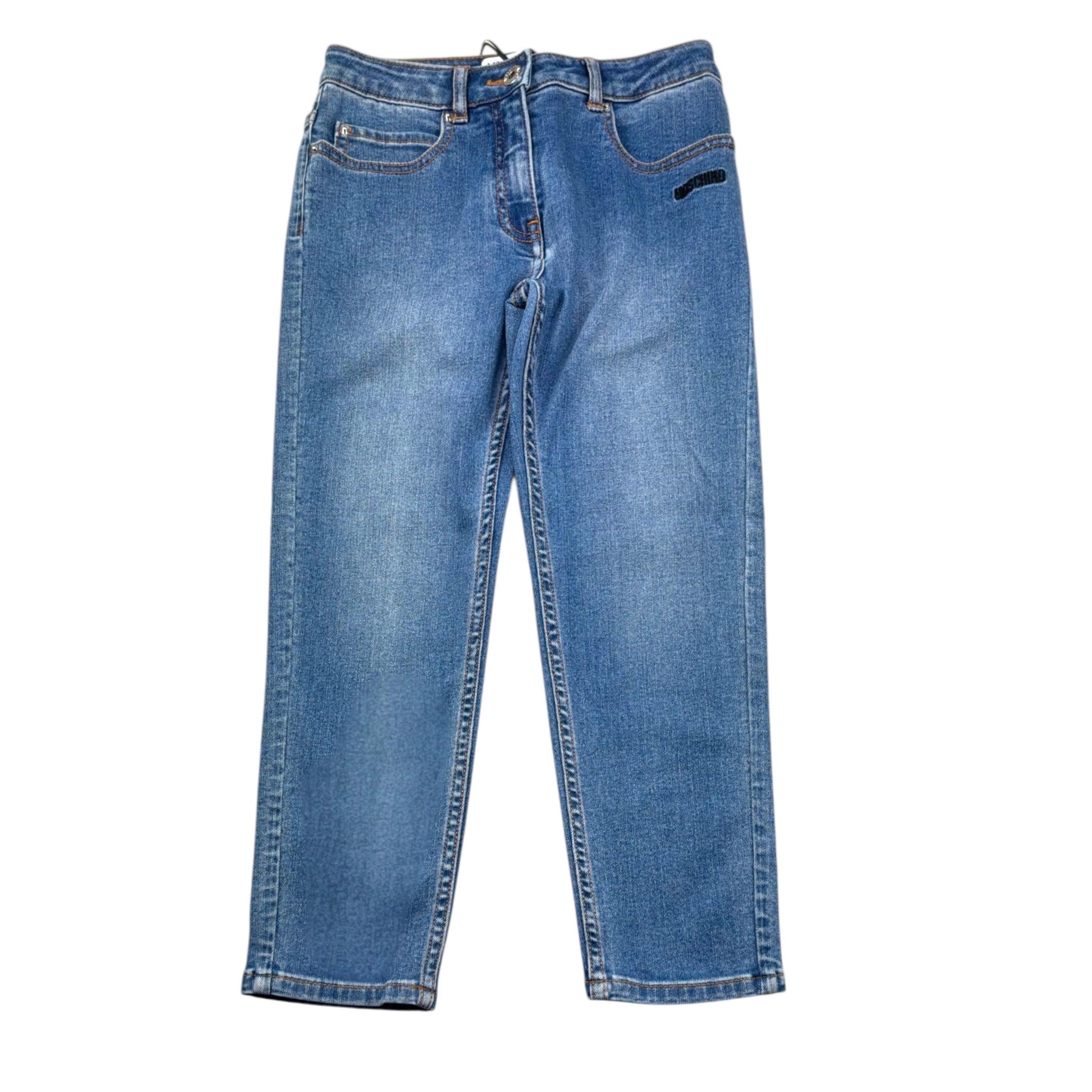 Moschino Jeans Tinta Unita con Girovita Regolabile per Bambino HDP077 BLU MOSCHINO 