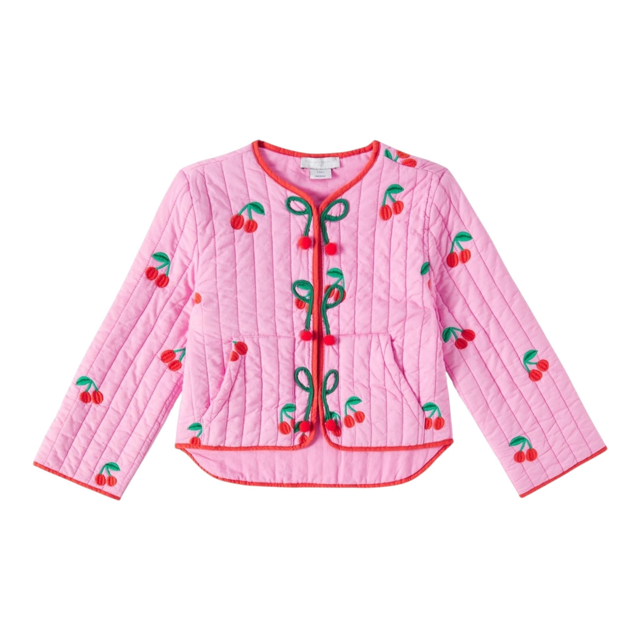 Stella Mccartney Giacca Tinta Unita con Fantasia Ciliegie per Bambina TW2A47 ROSA STELLA McCARTNEY 