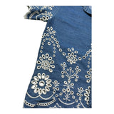 Saint Barth Camicia Mezza Manica Tinta Unita In Pizzo Sangallo per Bambina CLEMENTINE BLU SAINT BARTH 