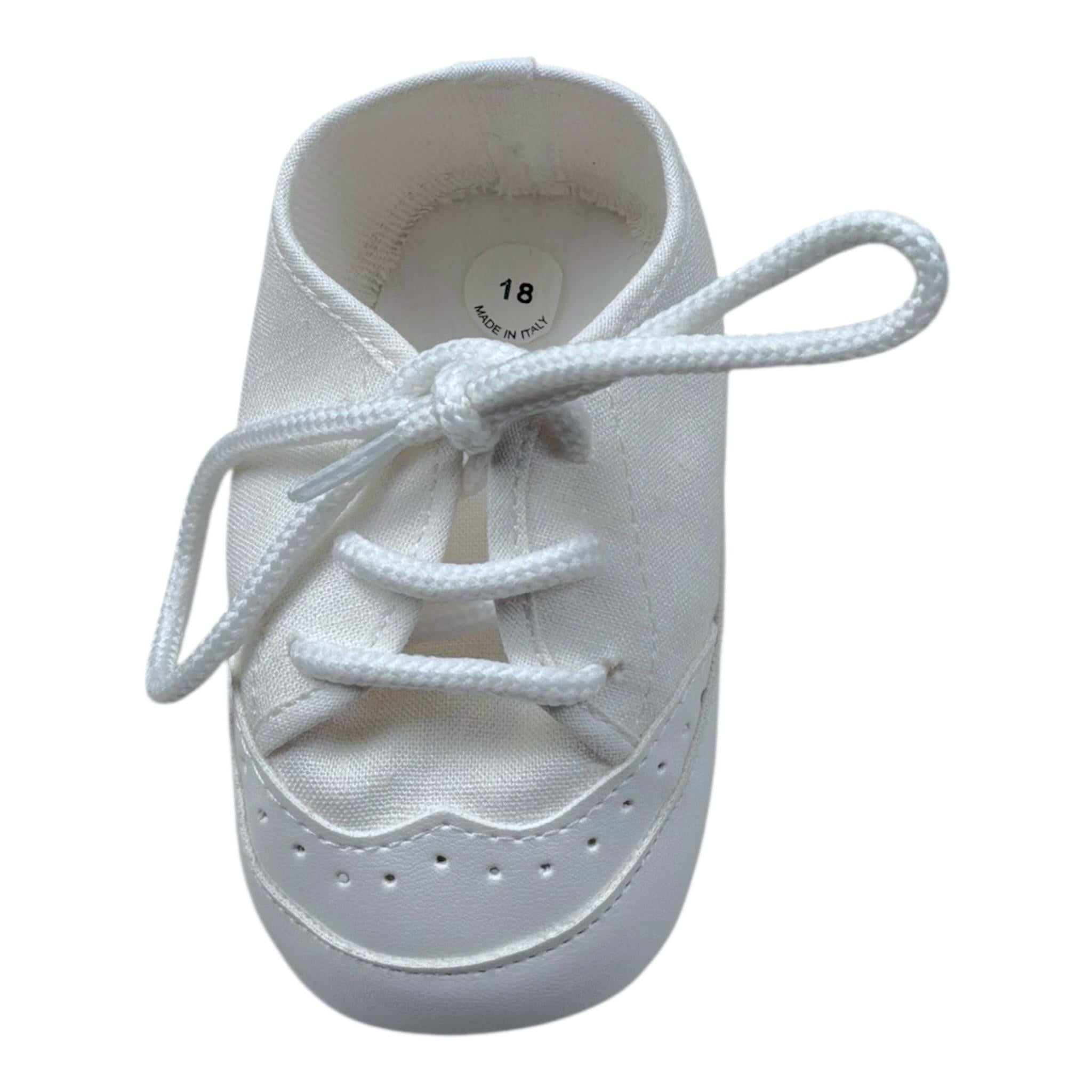Babyvip Scarpina Tinta Unita con Lacci per Neonato T1604 BIANCO BABYVIP 