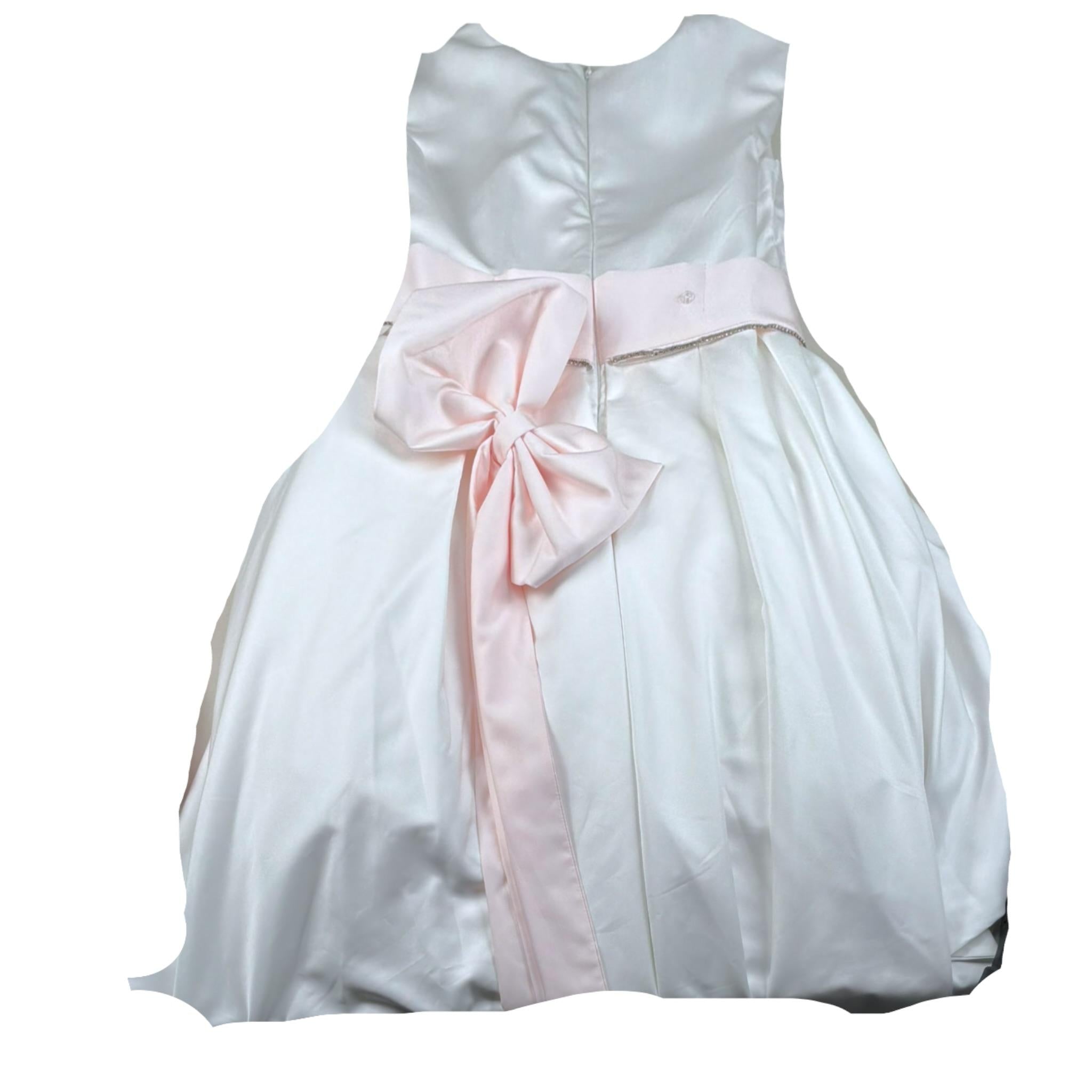 Gai Mattiolo Abito Cerimonia Tinta Unita Giromanica per Bambina GM150143R BIANCO GAI MATTIOLO 