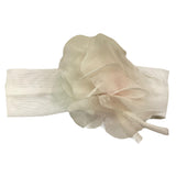 Light Colors Solid Color Headband With White Flower Applique For Newborn