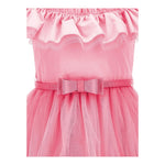 Monnalisa Abito Tinta Unita con Tulle per Neonata 17C905N ROSA MONNALISA 