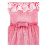Monnalisa Abito Tinta Unita con Tulle per Neonata 17C905N ROSA MONNALISA 