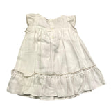 La Stupenderia Plain White Perforated Sleeveless Dress For Baby Girl