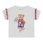 Guess T-Shirt Girocollo Tinta Unita con Stampa per Neonata K5RI12K6YW4N BIANCO GUESS 