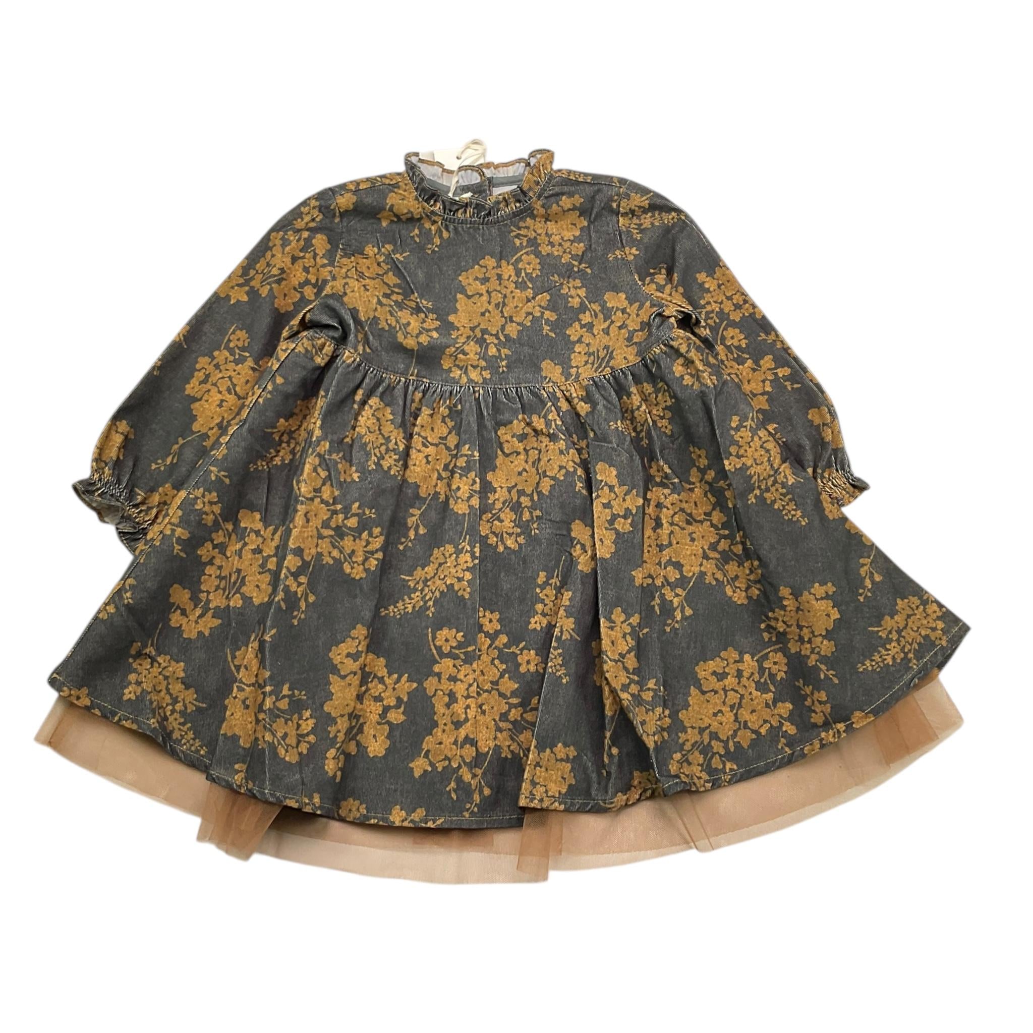 ZHOE & TOBIAH abito tinta unita con stampa fiori Nero per Bambina VFL2 NERO ZHOE & TOBIAH 