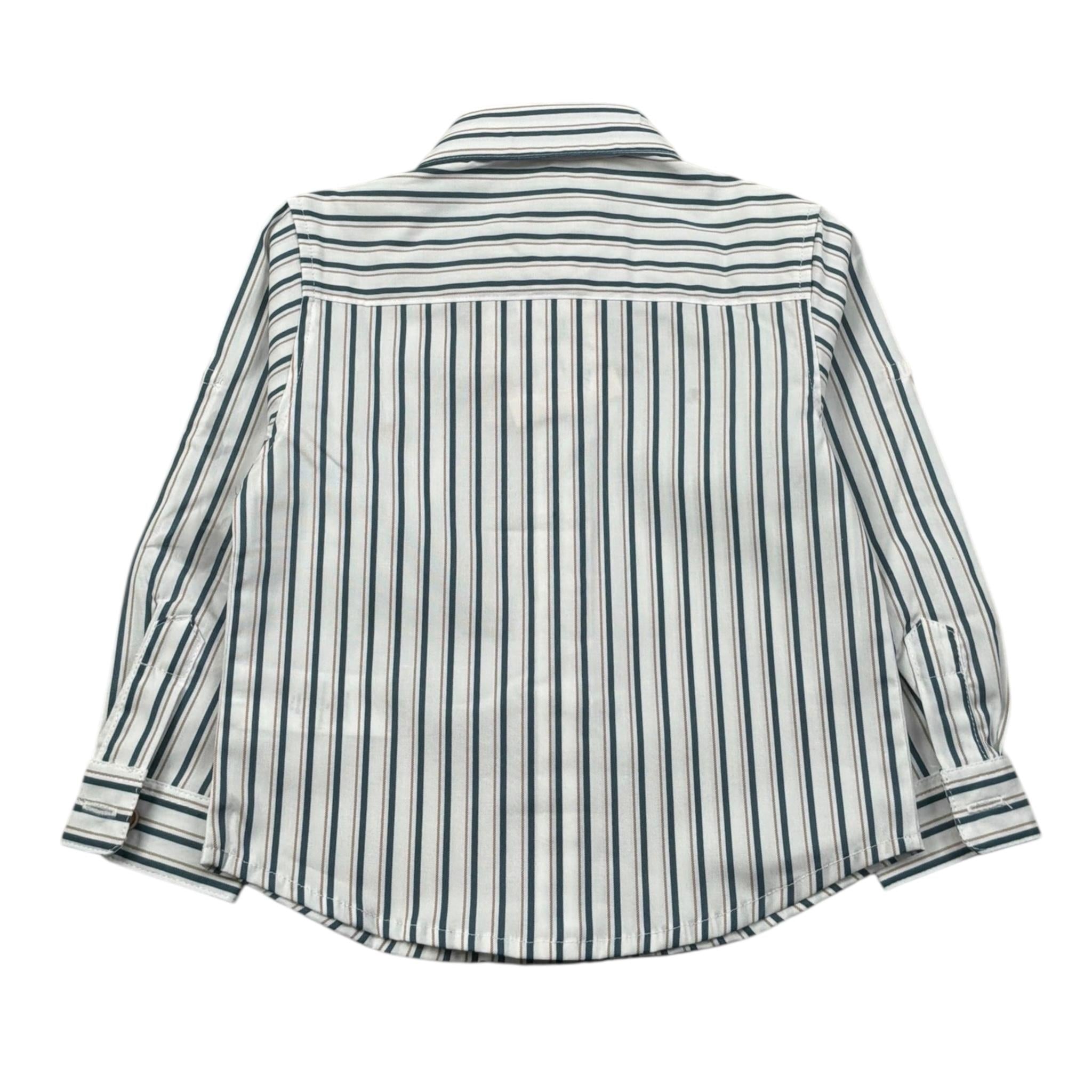 Pure Firenze Camicia Manica Lunga Fantasia A Righe per Neonato PC03177 BIANCO PURE FIRENZE 