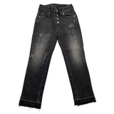 PLEASE jeans tinta unita con strappi Nero per Bambina PH47G66G25 NERO PLEASE 
