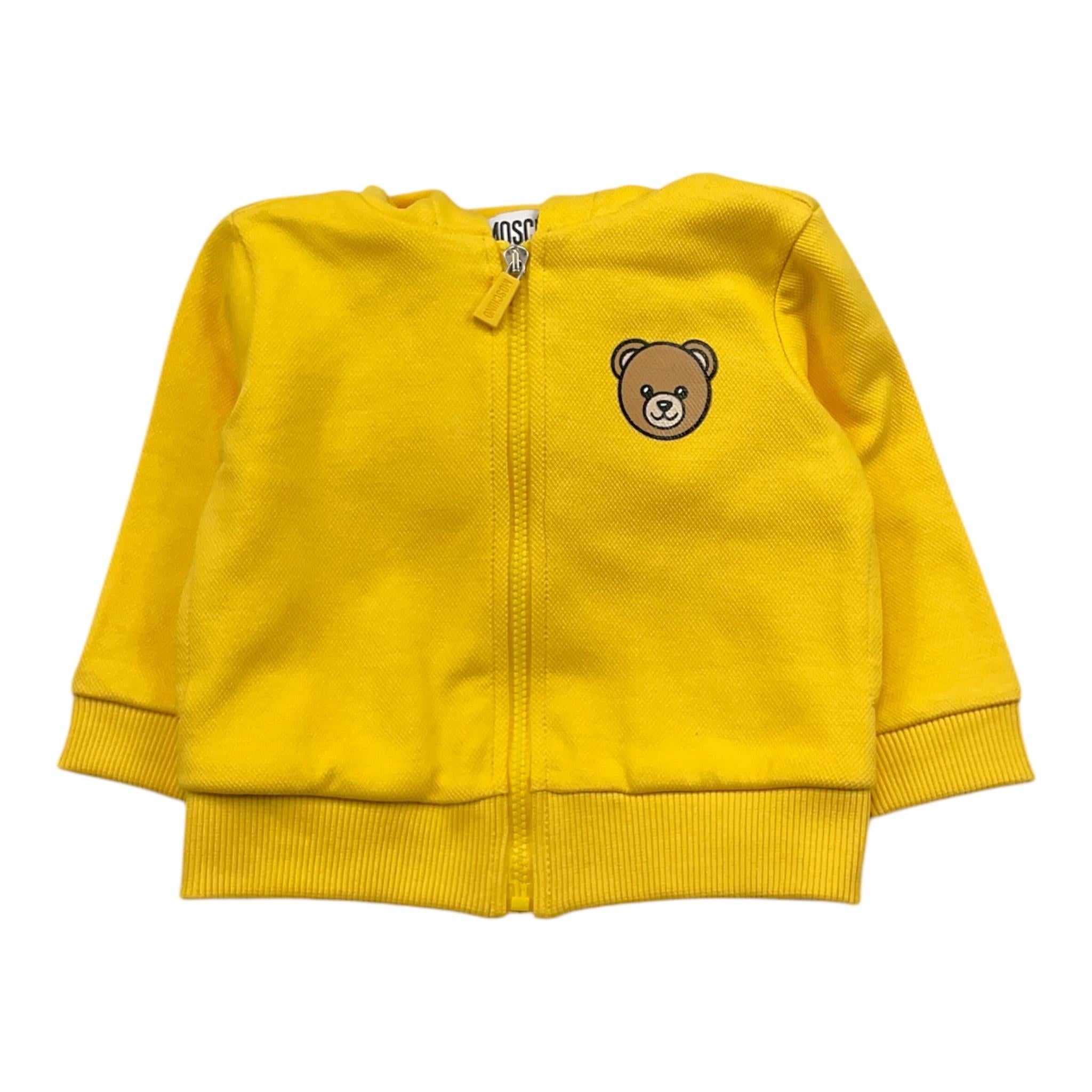 MOSCHINO felpa tinta unita con zip e cappuccio Giallo per Neonato MUF061 GIALLO MOSCHINO 
