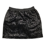 Balmain Black Sequined Solid Color Skirt For Girls