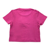 Hinnominate Solid Color Crew Neck T-Shirt With Logo Fuchsia For Girls