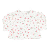 Philosophy Solid Color Half Sleeve Shirt Floral Pattern White For Girls