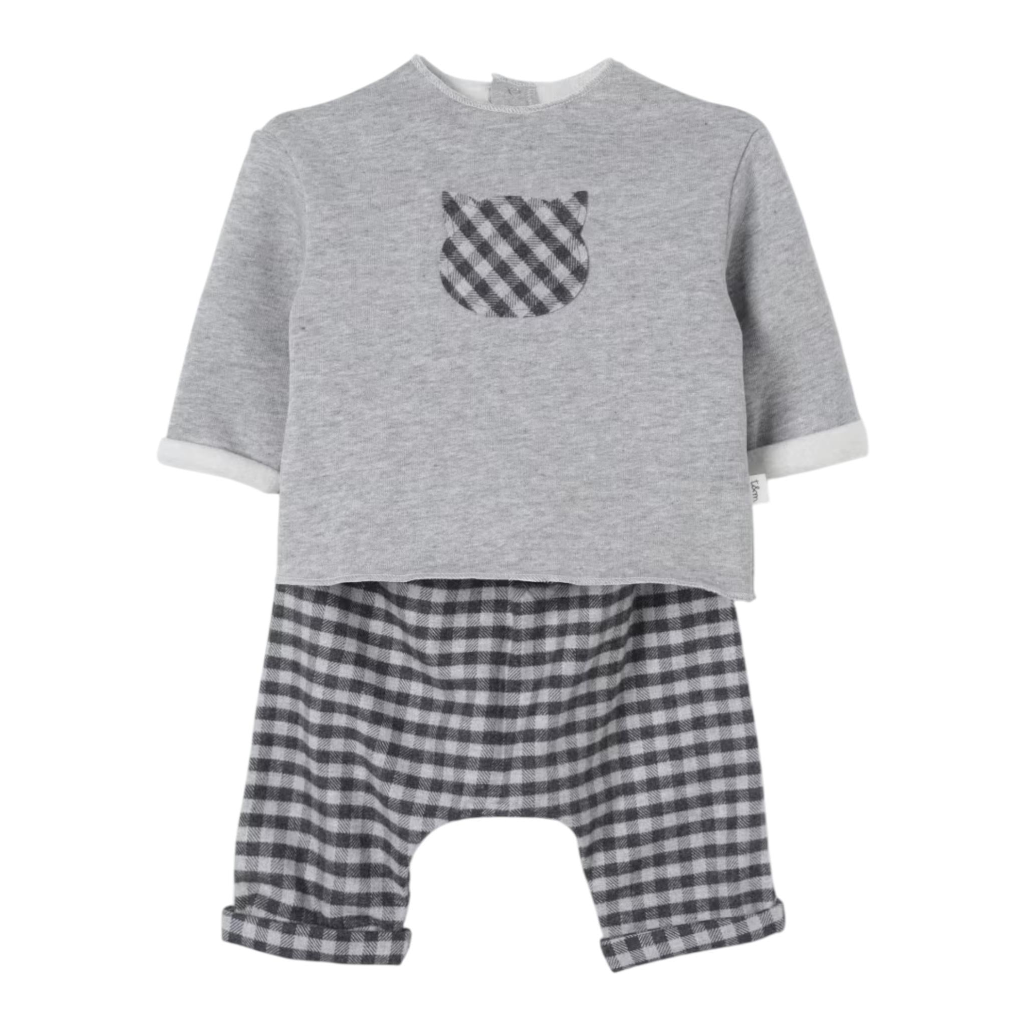 TEDDY E MINOU completo 2 pezzi shirt-pantalone Grigio per Neonato I24CP036C3155 GRIGIO TEDDY E MINOU 