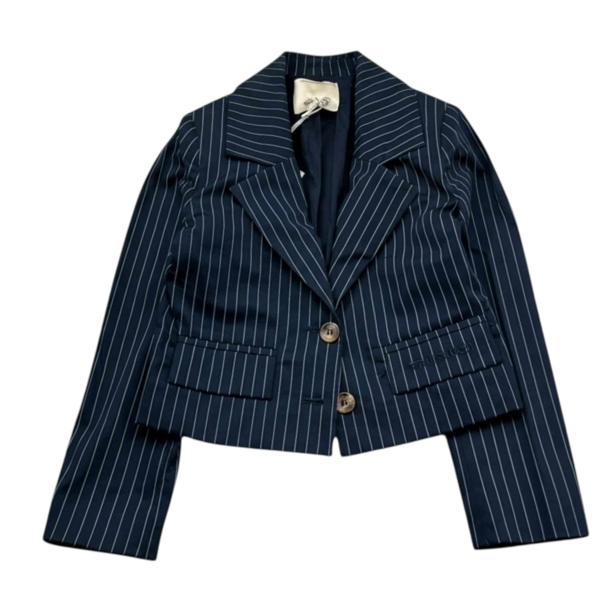 Trussardi Giacca Tinta Unita con Fantasia A Righe per Bambina TGP26087GC BLU TRUSSARDI 