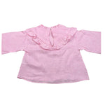 Kaos Camicia Tinta Unita con Balze per Bambina KS133 ROSA KAOS 