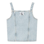 Calvin Klein Top In Denim tinta unita Azzurro per Bambina IG0IG02389 AZZURRO CALVIN KLEIN 