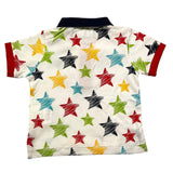 US Polo Assn Baby Boys Solid Color Star Print Half Sleeve Polo Shirt White
