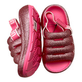 Ugg Girls Solid Color Glitter Rubber Slippers Fuchsia