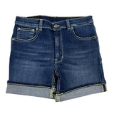 Dondup Blue Solid Denim Bermuda Shorts For Boys