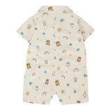 Moschino Pagliaccetto Tinta Unita con Stampa per Neonata MUY07J PANNA MOSCHINO 