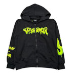 Disclaimer Felpa con Zip E Cappuccio Tinta Unita con Logo per Bambino 25EDK58424 NERO DISCLAIMER 