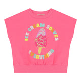 Billieblush Girls Neon Pink Sequins Solid Color T-Shirt