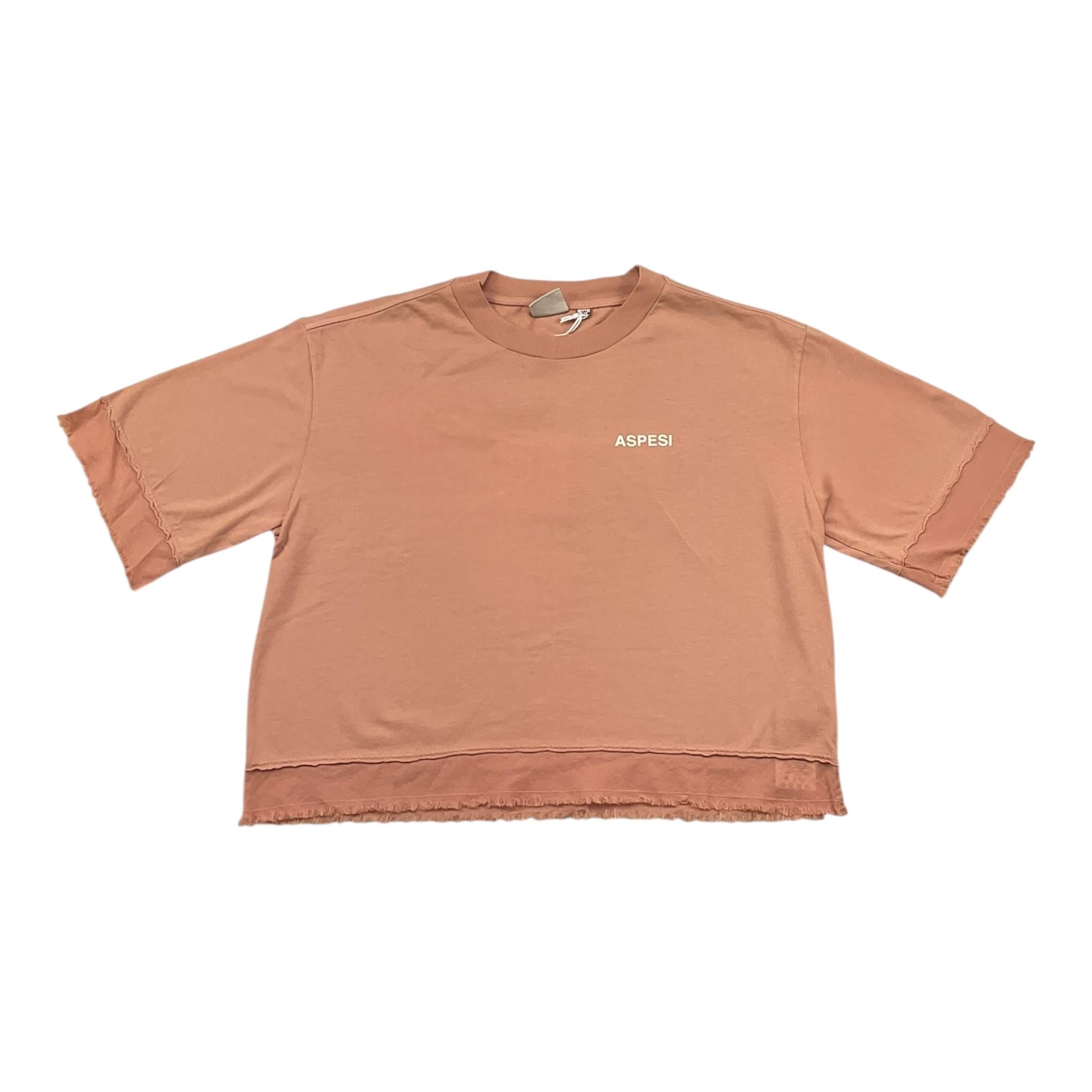 Aspesi T-Shirt Girocollo Tinta Unita con Logo per Bambina S25029TSM7038 ROSA ASPESI 