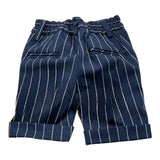 Emanuel Pris Bermuda Shorts Solid Color With Striped Pattern And Adjustable Waistband Blue For Newborns