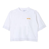 Aspesi T-Shirt Model Crop Crewneck Solid Color With Print White For Girls