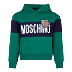 MOSCHINO felpa tinta unita con stampa e cappuccio Verde per Bambino HUF08G VERDE MOSCHINO 